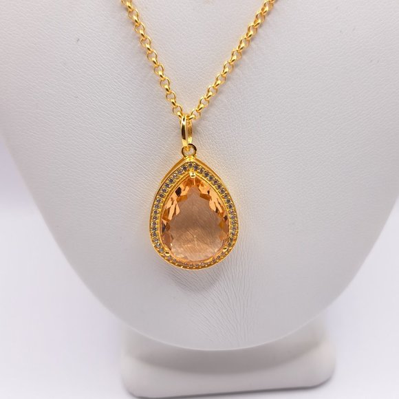 Hespera - Circadian Fantasy Earrings and Princess Grace Necklace - Morganite - Picture 3 of 4